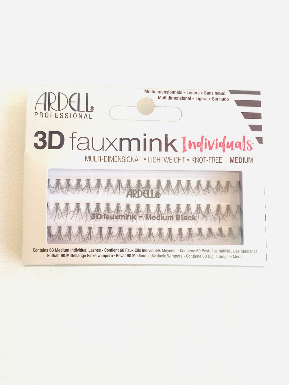 Ardell 3D Faux Mink Individuals Medium Black - Lightweight Knot-Free Clusters